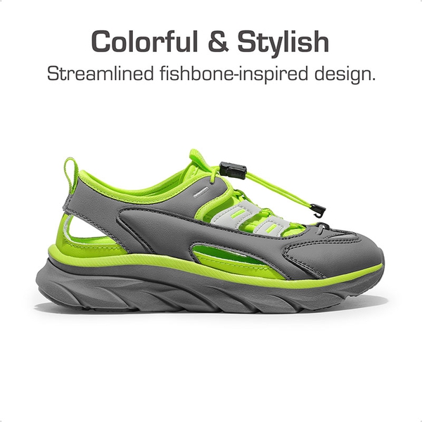 Boys & Girls Closed-Toe Athletic Sport Sandals - GREY GREEN - 1